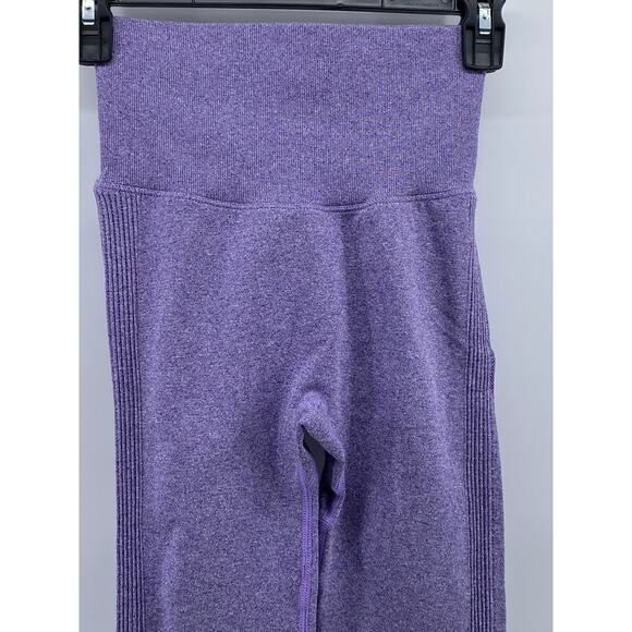 FASHION NOVA SPORT Women's Heathered Purple Scrunched High-Waist Leggings SZ XS - Picture 3 of 9